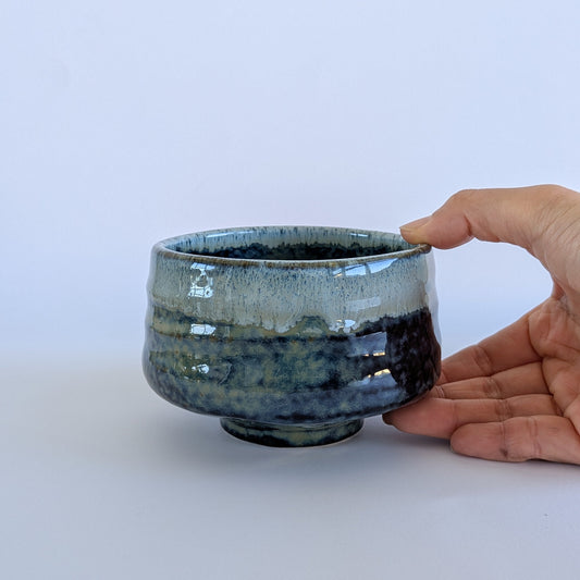 Haru Blue Drip Matcha Bowl