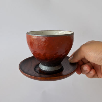 Beni Yunomi Cup & Saucer Set
