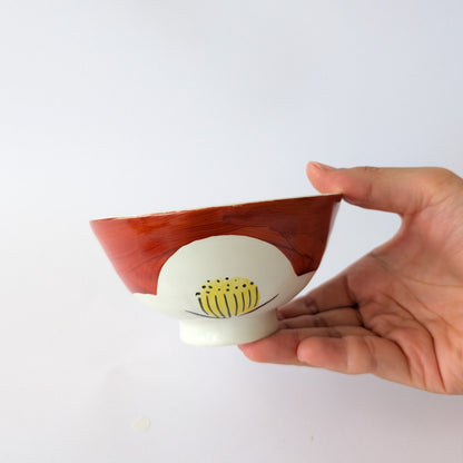 Hand-Painted Camellia Rice Bowl