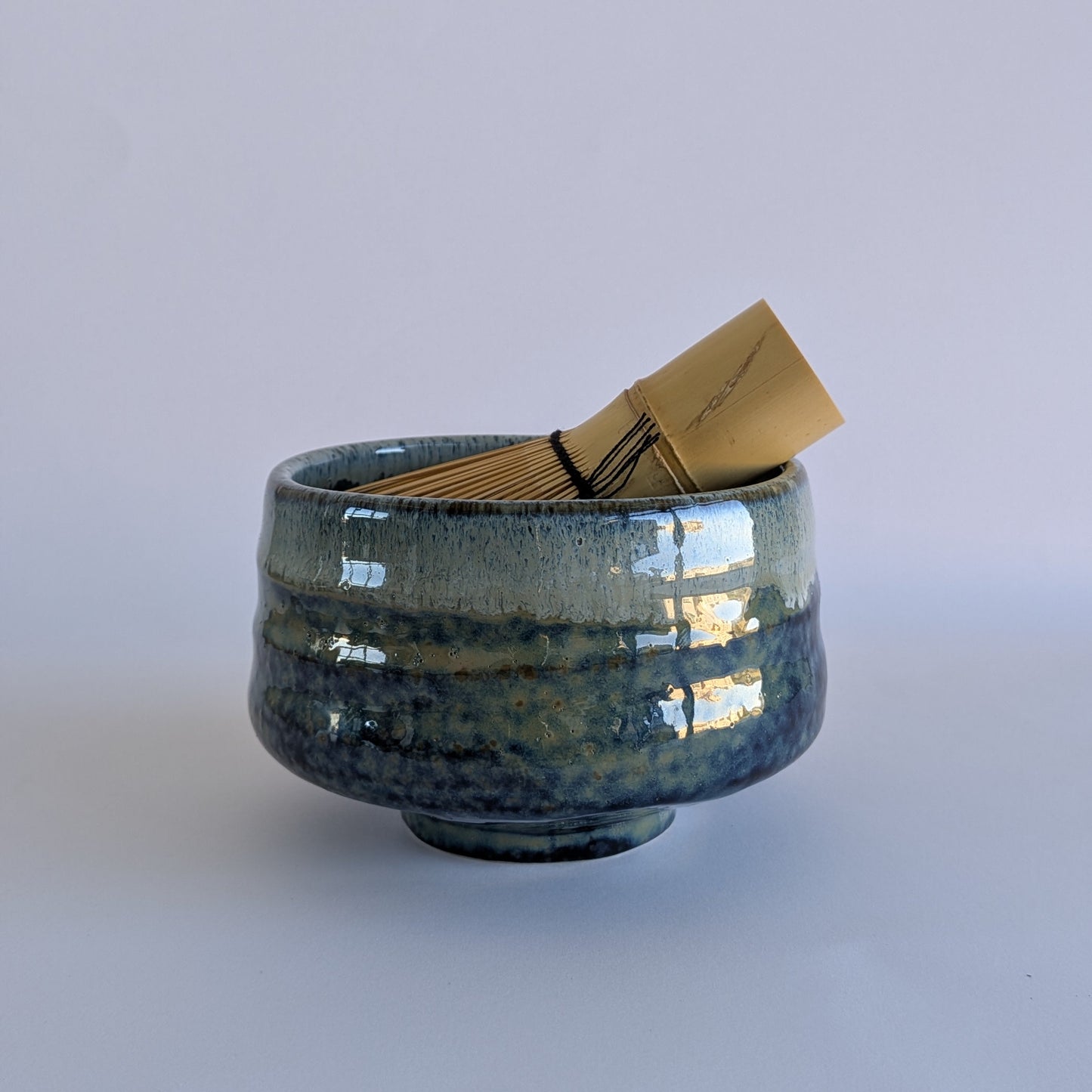 Haru Blue Drip Matcha Bowl