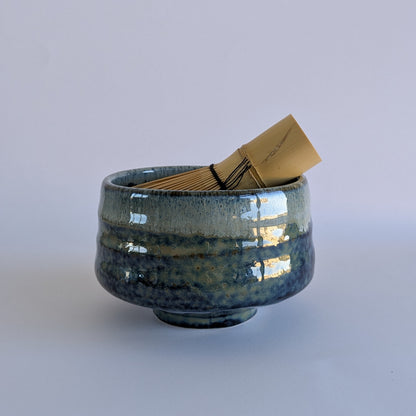 Haru Blue Drip Matcha Bowl