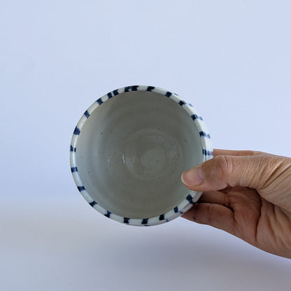 Tsuki Blue Stripe Latte Cup