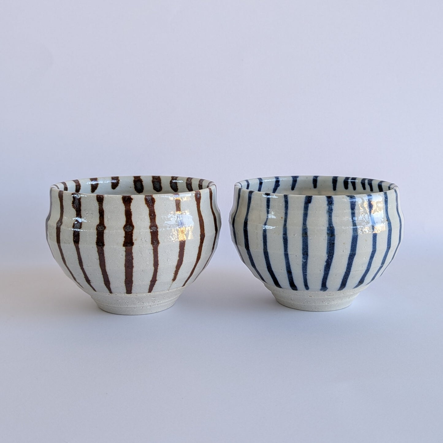 Tsuki Blue Stripe Latte Cup